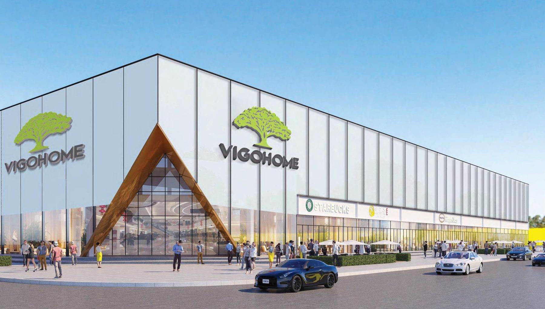 VIGOHOME building-materials mall facade at night
